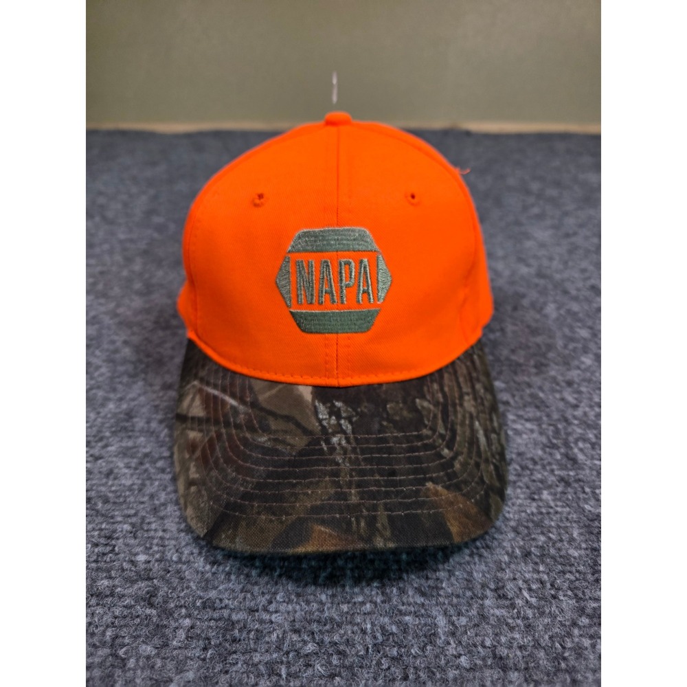 NAPA Baseball Hat Mens OSFM Orange Camo Embroidered Adjustable Hunting Cap‎